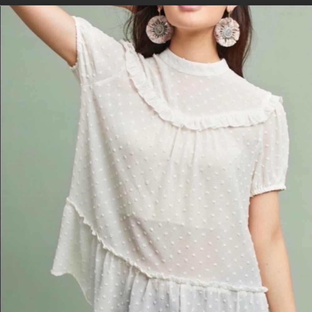EUC Anthropologie Ro & De Elissa Texture, Ivory, size XSmall
